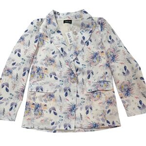 fab'rik Sheila Floral Linen Blazer Jacket Women's Size M New with Tags W41